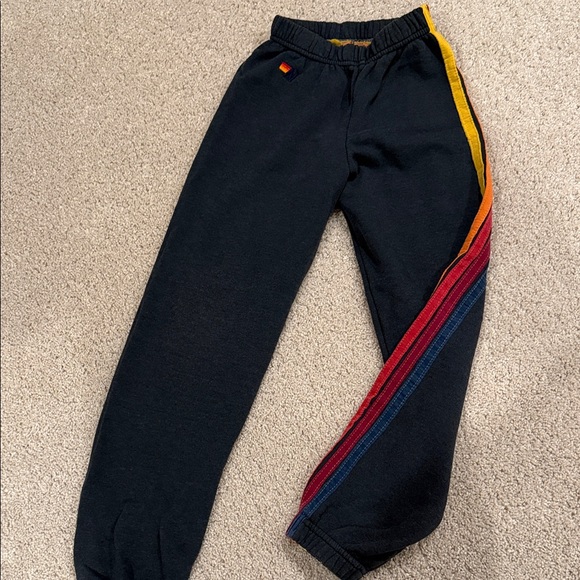 Aviator Nation size 8, KID'S 5 STRIPE SWEATPANTS - CHARCOAL - Picture 4 of 9